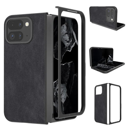 For Google Pixel Fold 2 Shockproof Case Black Edge PU+PC Phone Cover