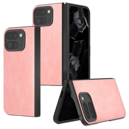 For Google Pixel Fold 2 Shockproof Case Black Edge PU+PC Phone Cover