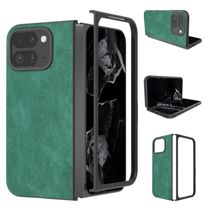 For Google Pixel Fold 2 Shockproof Case Black Edge PU+PC Phone Cover