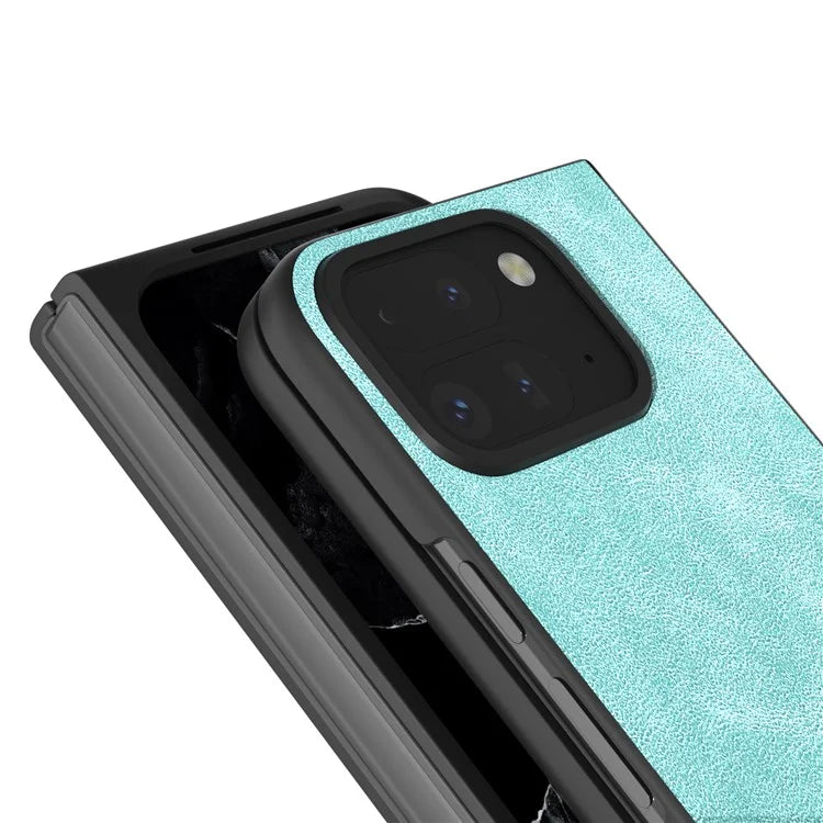 For Google Pixel Fold 2 Shockproof Case Black Edge PU+PC Phone Cover
