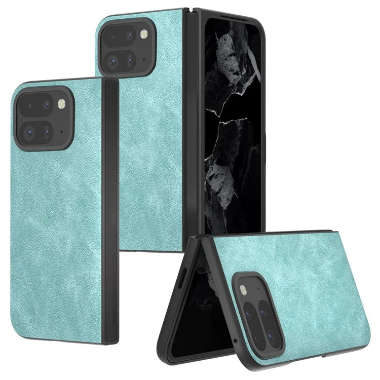 For Google Pixel Fold 2 Shockproof Case Black Edge PU+PC Phone Cover