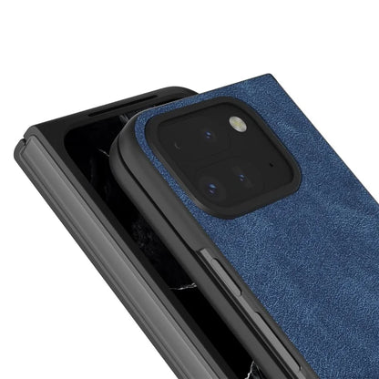 For Google Pixel Fold 2 Shockproof Case Black Edge PU+PC Phone Cover