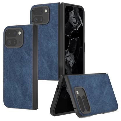 For Google Pixel Fold 2 Shockproof Case Black Edge PU+PC Phone Cover