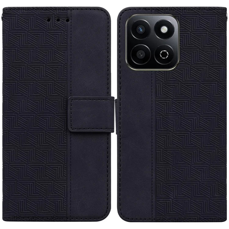 For Honor Play 60 Plus 5G Case Geometry Pattern Leather Wallet Phone Cover