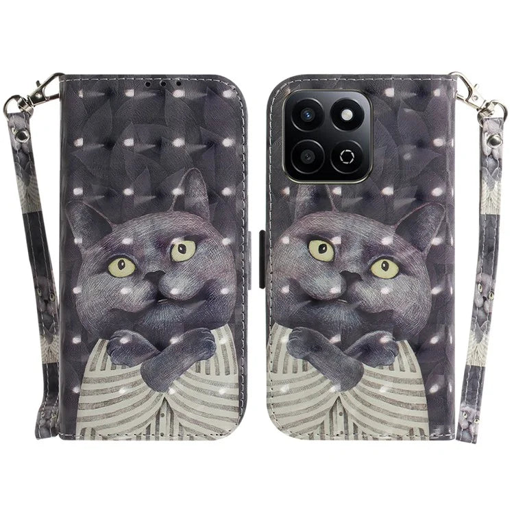 For Honor Play 60 Plus 5G Case Leather Wallet Phone Cover Pattern Printing