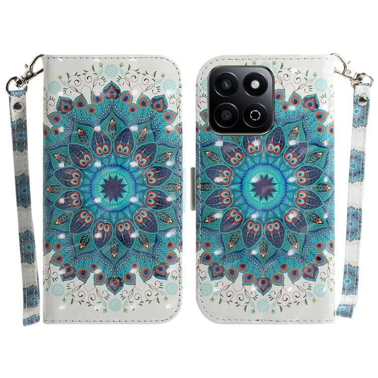 For Honor Play 60 Plus 5G Case Leather Wallet Phone Cover Pattern Printing