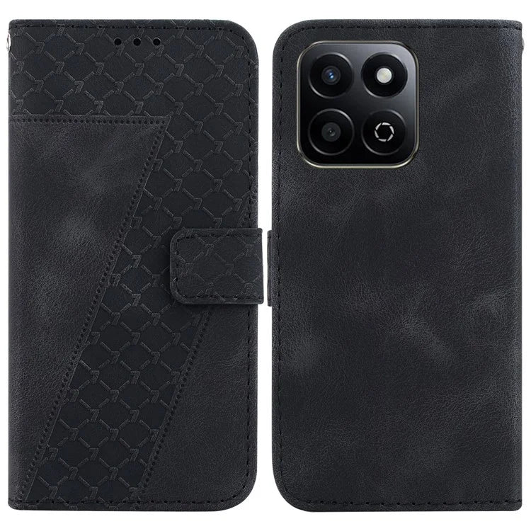For Honor Play 60 Plus 5G Case 7-Shaped Pattern Imprint Leather Stand Phone Cover