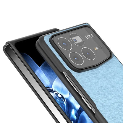 ABEEL For Xiaomi Mix Fold 4 5G Case Genuine Cow Leather PC Phone Cover Black Edge