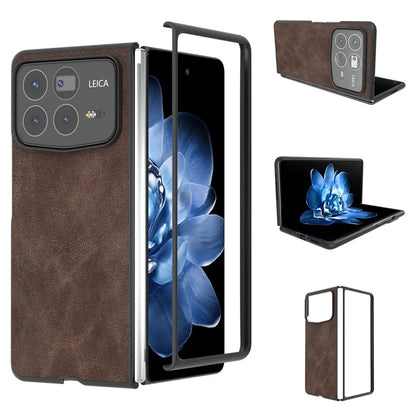 For Xiaomi Mix Fold 4 5G Protective Case Black Edge PU+PC Phone Cover
