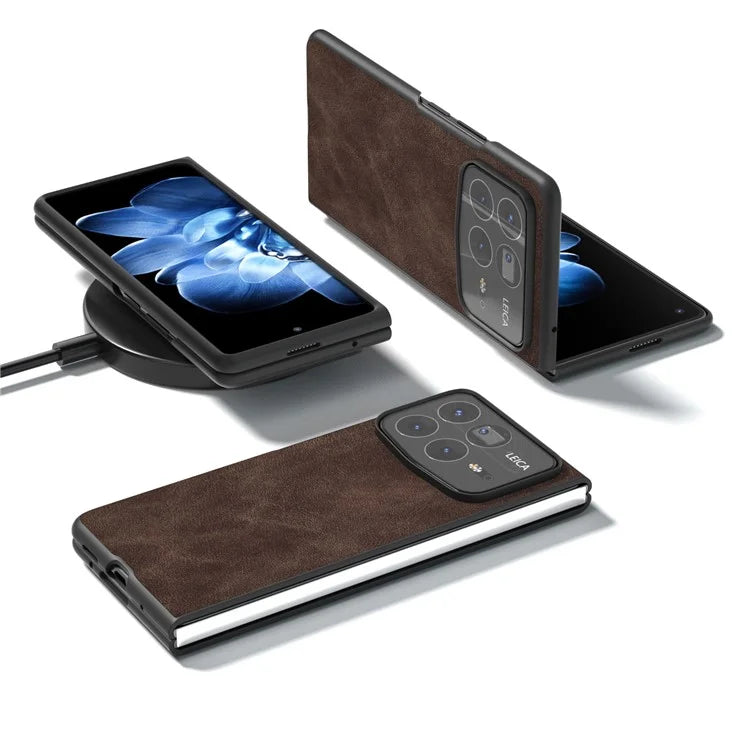 For Xiaomi Mix Fold 4 5G Protective Case Black Edge PU+PC Phone Cover