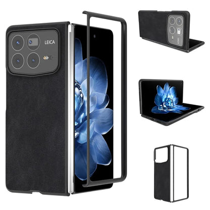 For Xiaomi Mix Fold 4 5G Protective Case Black Edge PU+PC Phone Cover