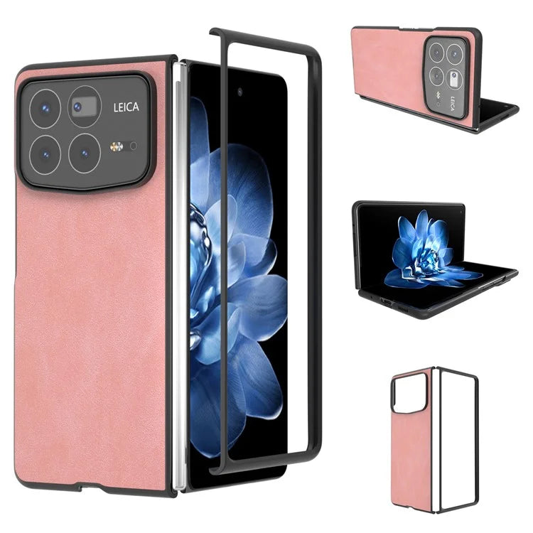 For Xiaomi Mix Fold 4 5G Protective Case Black Edge PU+PC Phone Cover