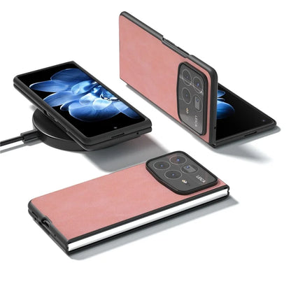 For Xiaomi Mix Fold 4 5G Protective Case Black Edge PU+PC Phone Cover