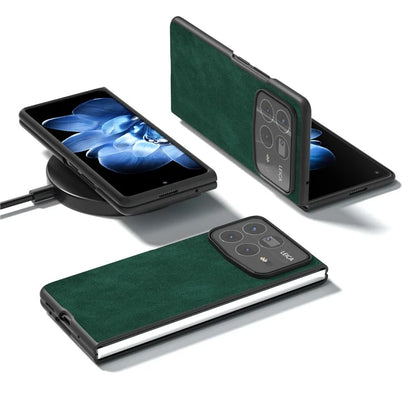 For Xiaomi Mix Fold 4 5G Protective Case Black Edge PU+PC Phone Cover