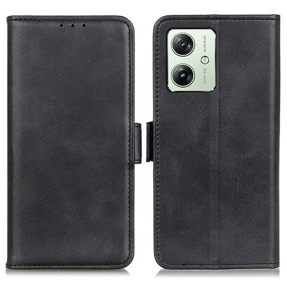 For Motorola Moto G64 5G Stand Case Cowhide Texture PU Leather Phone Cover
