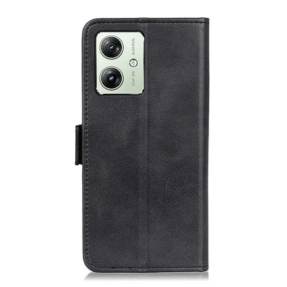 For Motorola Moto G64 5G Stand Case Cowhide Texture PU Leather Phone Cover