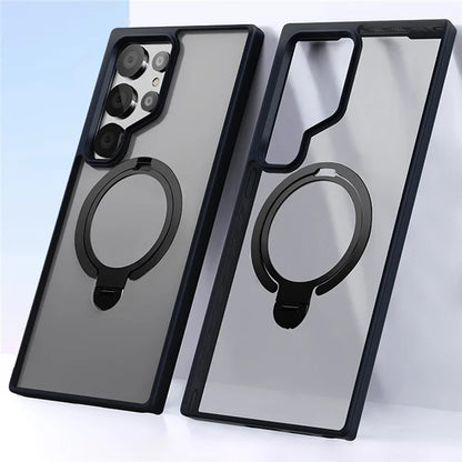 For Samsung Galaxy S24 Ultra Phone Case Kickstand Matte Back Cover Compatible with MagSafe