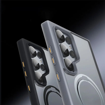For Samsung Galaxy S24 Ultra Phone Case Kickstand Matte Back Cover Compatible with MagSafe