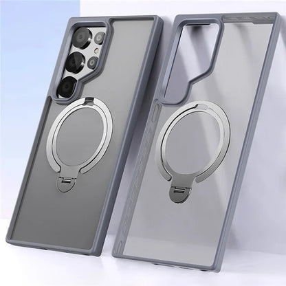 For Samsung Galaxy S24 Ultra Phone Case Kickstand Matte Back Cover Compatible with MagSafe