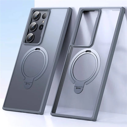 For Samsung Galaxy S23 Ultra Phone Case Kickstand Matte Back Cover Compatible with MagSafe