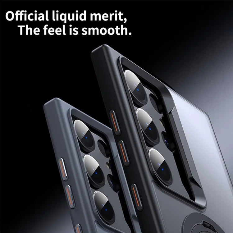 For Samsung Galaxy S23 Ultra Phone Case Kickstand Matte Back Cover Compatible with MagSafe