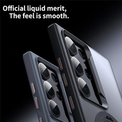 For Samsung Galaxy S23 Ultra Phone Case Kickstand Matte Back Cover Compatible with MagSafe