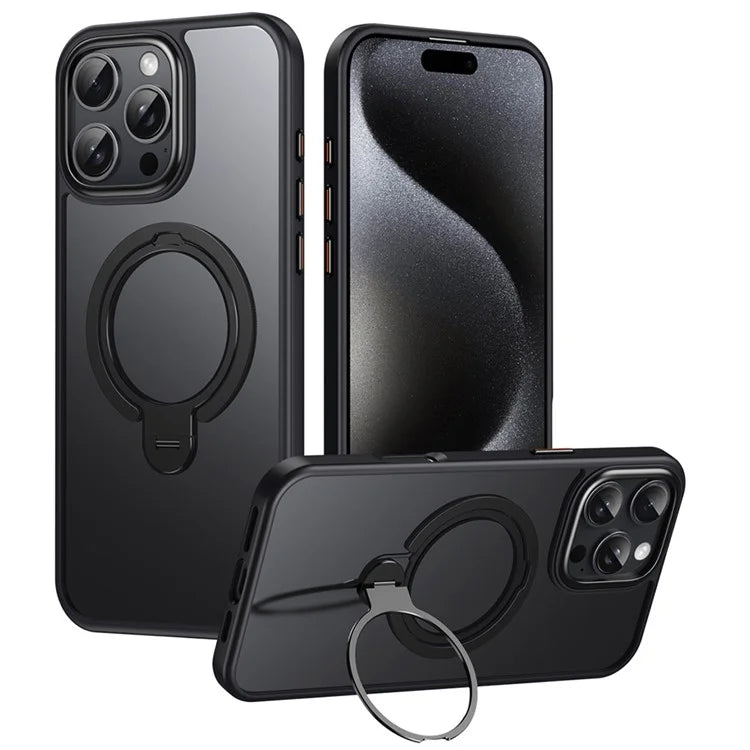 For iPhone 16 Pro Max Phone Case Kickstand Matte Back Cover Compatible with MagSafe