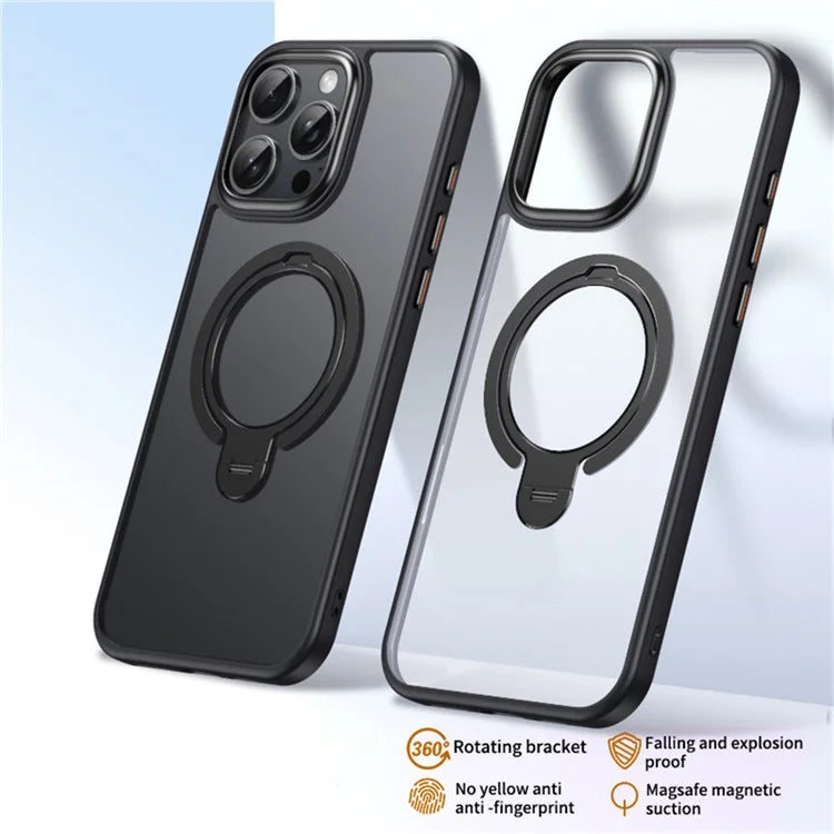 For iPhone 16 Pro Max Phone Case Kickstand Matte Back Cover Compatible with MagSafe