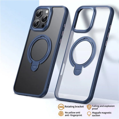 For iPhone 16 Pro Max Phone Case Kickstand Matte Back Cover Compatible with MagSafe