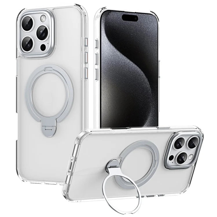 For iPhone 16 Pro Max Phone Case Kickstand Matte Back Cover Compatible with MagSafe