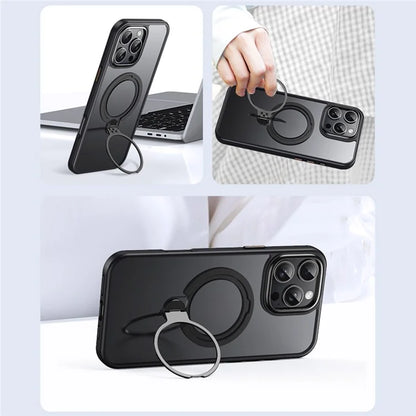 For iPhone 16 Pro Max Phone Case Kickstand Matte Back Cover Compatible with MagSafe