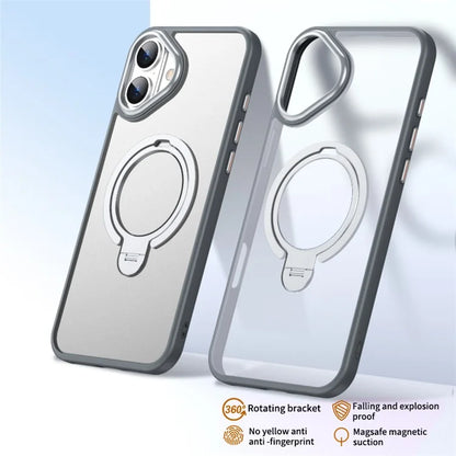 For iPhone 16 Plus Phone Case Kickstand Matte Back Cover Compatible with MagSafe