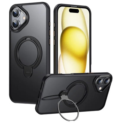 For iPhone 16 Phone Case Kickstand Matte Back Cover Compatible with MagSafe
