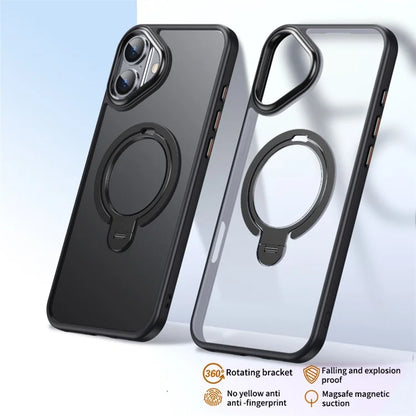 For iPhone 16 Phone Case Kickstand Matte Back Cover Compatible with MagSafe