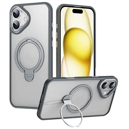 For iPhone 16 Phone Case Kickstand Matte Back Cover Compatible with MagSafe