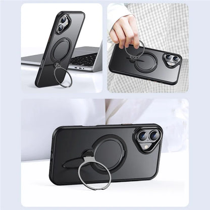For iPhone 16 Phone Case Kickstand Matte Back Cover Compatible with MagSafe