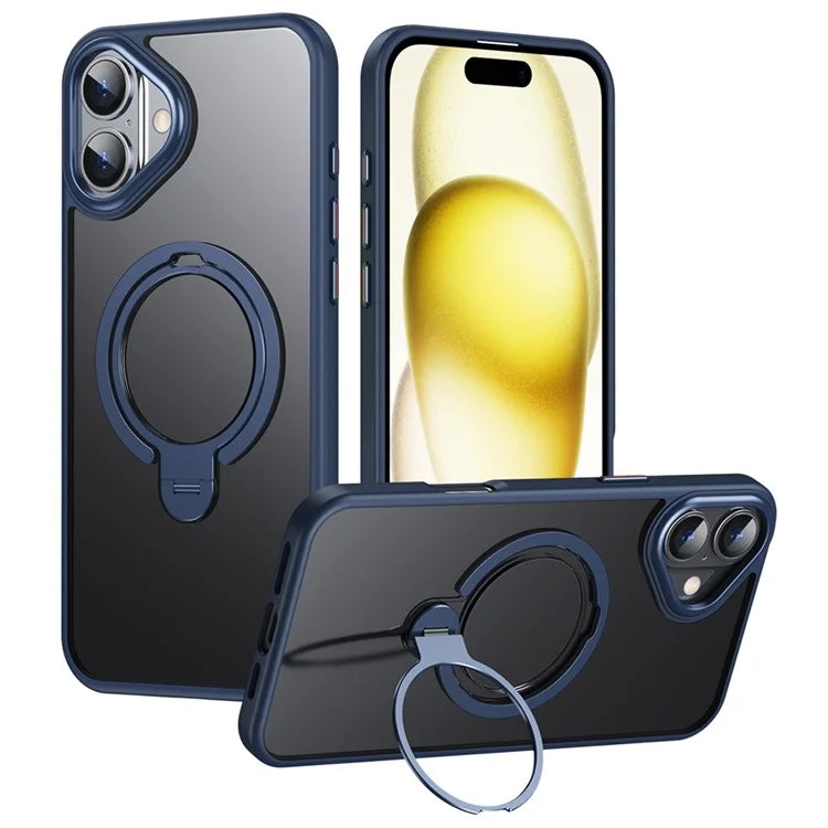 For iPhone 16 Phone Case Kickstand Matte Back Cover Compatible with MagSafe