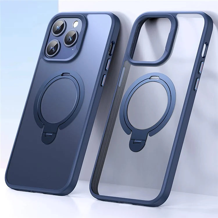 For iPhone 15 Pro Phone Case Kickstand Matte Back Cover Compatible with MagSafe