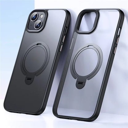 For iPhone 14 Plus Phone Case Kickstand Matte Back Cover Compatible with MagSafe
