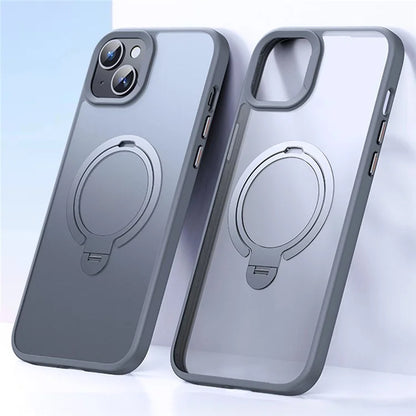 For iPhone 14 Plus Phone Case Kickstand Matte Back Cover Compatible with MagSafe