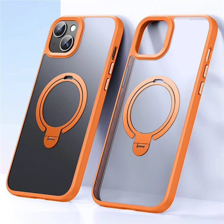 For iPhone 14 Plus Phone Case Kickstand Matte Back Cover Compatible with MagSafe