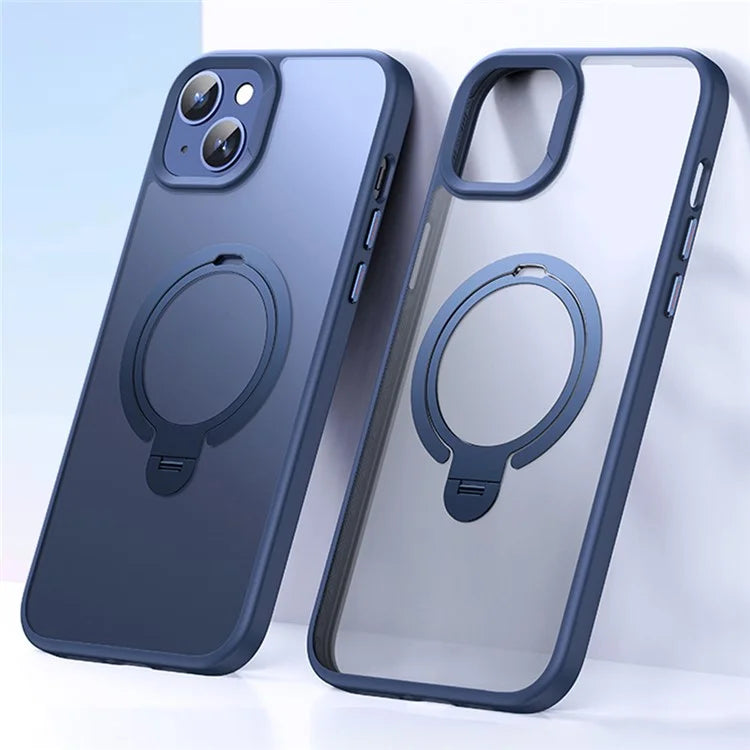 For iPhone 14  /  iPhone 13 Phone Case Kickstand Matte Back Cover Compatible with MagSafe