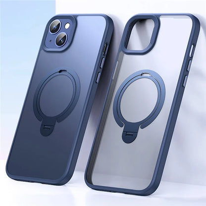 For iPhone 14  /  iPhone 13 Phone Case Kickstand Matte Back Cover Compatible with MagSafe