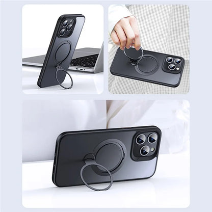 For iPhone 12 Pro Max Phone Case Kickstand Matte Back Cover Compatible with MagSafe