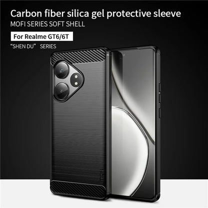 MOFI JK TPU Series-1 For Realme GT 6 5G / GT 6T 5G Case Carbon Fiber Texture Slim TPU Cover