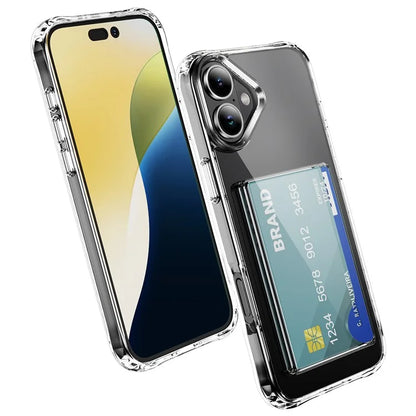 For iPhone 16 Plus TPU Case Shockproof Phone Cover with Card Holder