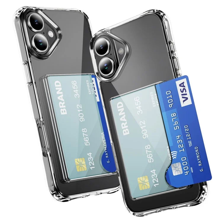 For iPhone 16 Plus TPU Case Shockproof Phone Cover with Card Holder