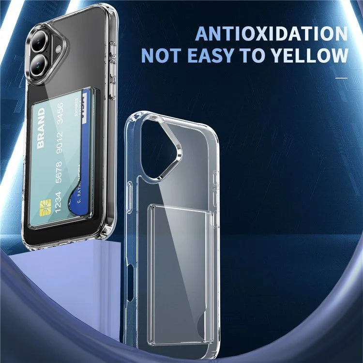 For iPhone 16 Plus TPU Case Shockproof Phone Cover with Card Holder