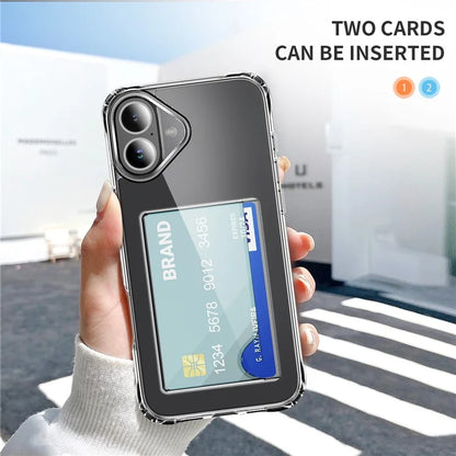 For iPhone 16 Plus TPU Case Shockproof Phone Cover with Card Holder