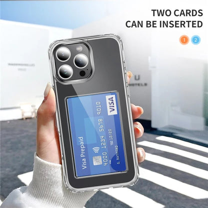 For iPhone 16 Pro Max Case Protective TPU Phone Cover with Card Holder